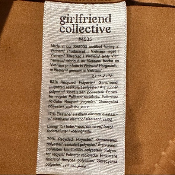 Girlfriend Collective Rib High-Rise Bike Short Toffee Women's Size XS - Picture 5 of 6